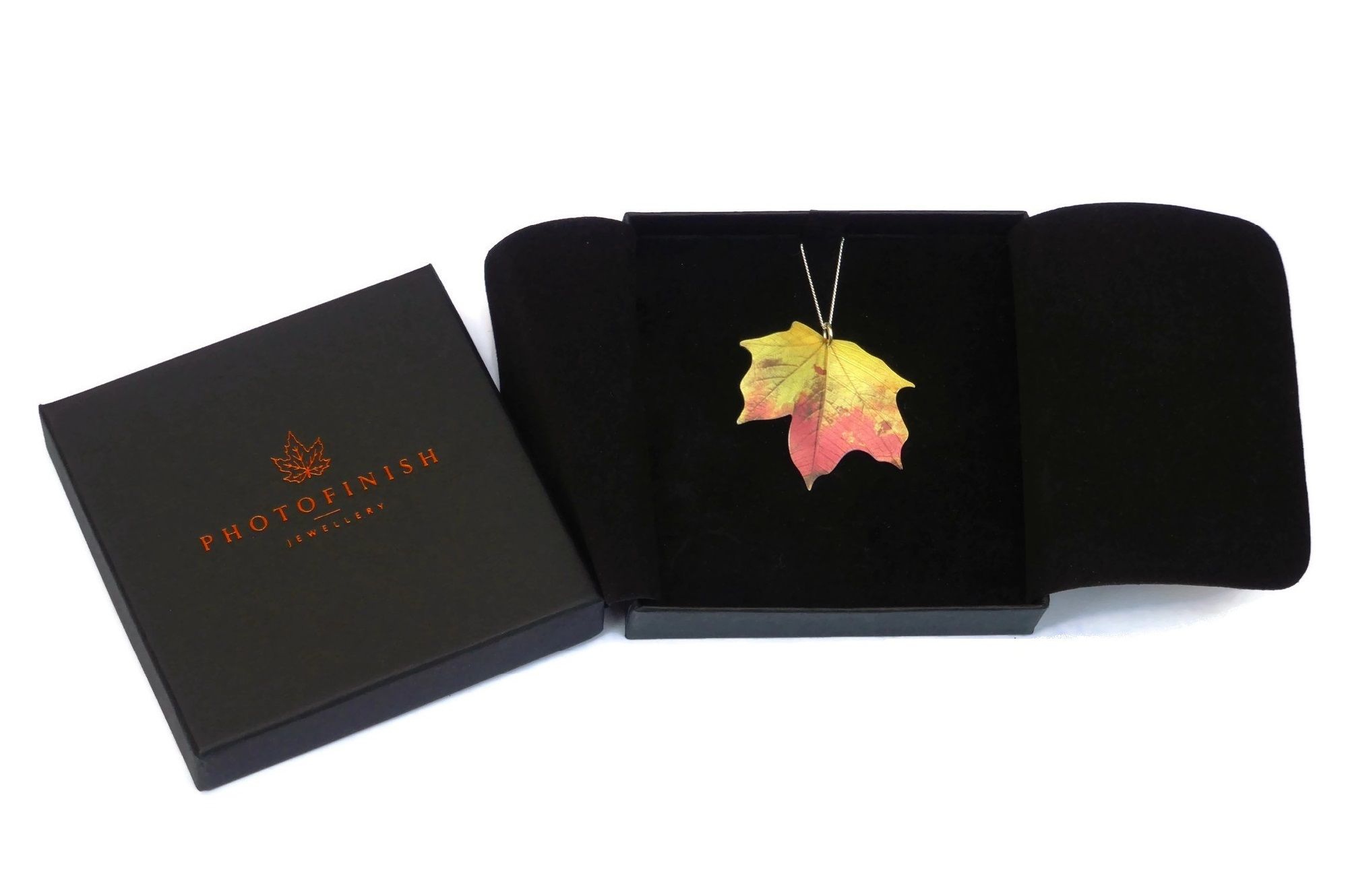 Ditton autumn Maple leaf necklace by Photofinish Jewellery